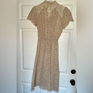 Dainty Vintage Floral Print Women's Dress